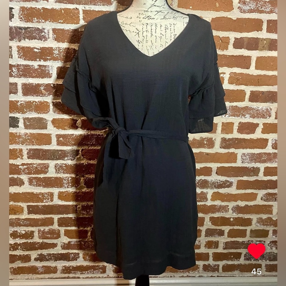 NWT Universal Thread Women's Flutter Short Sleeve Mini Dress in Dark Gray - Picture 2 of 7